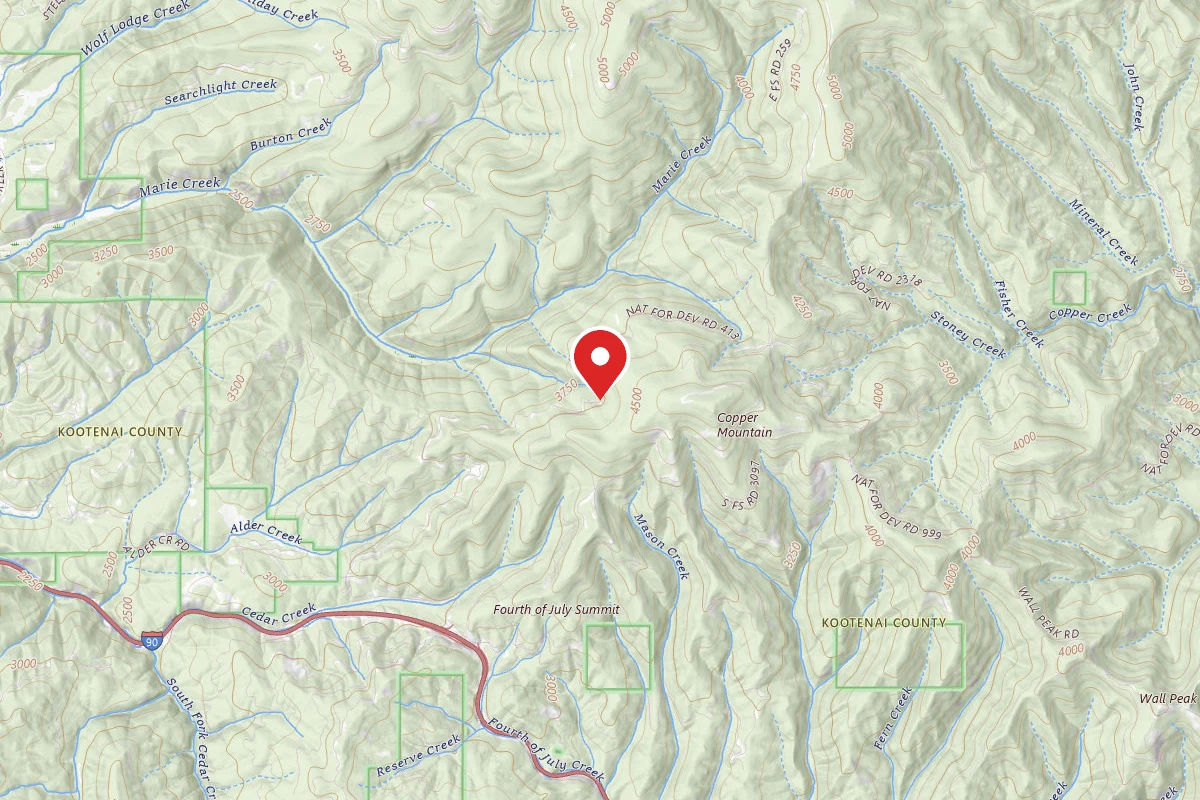 Idaho Panhandle Dispersed Campsite RD 413 SITE 21