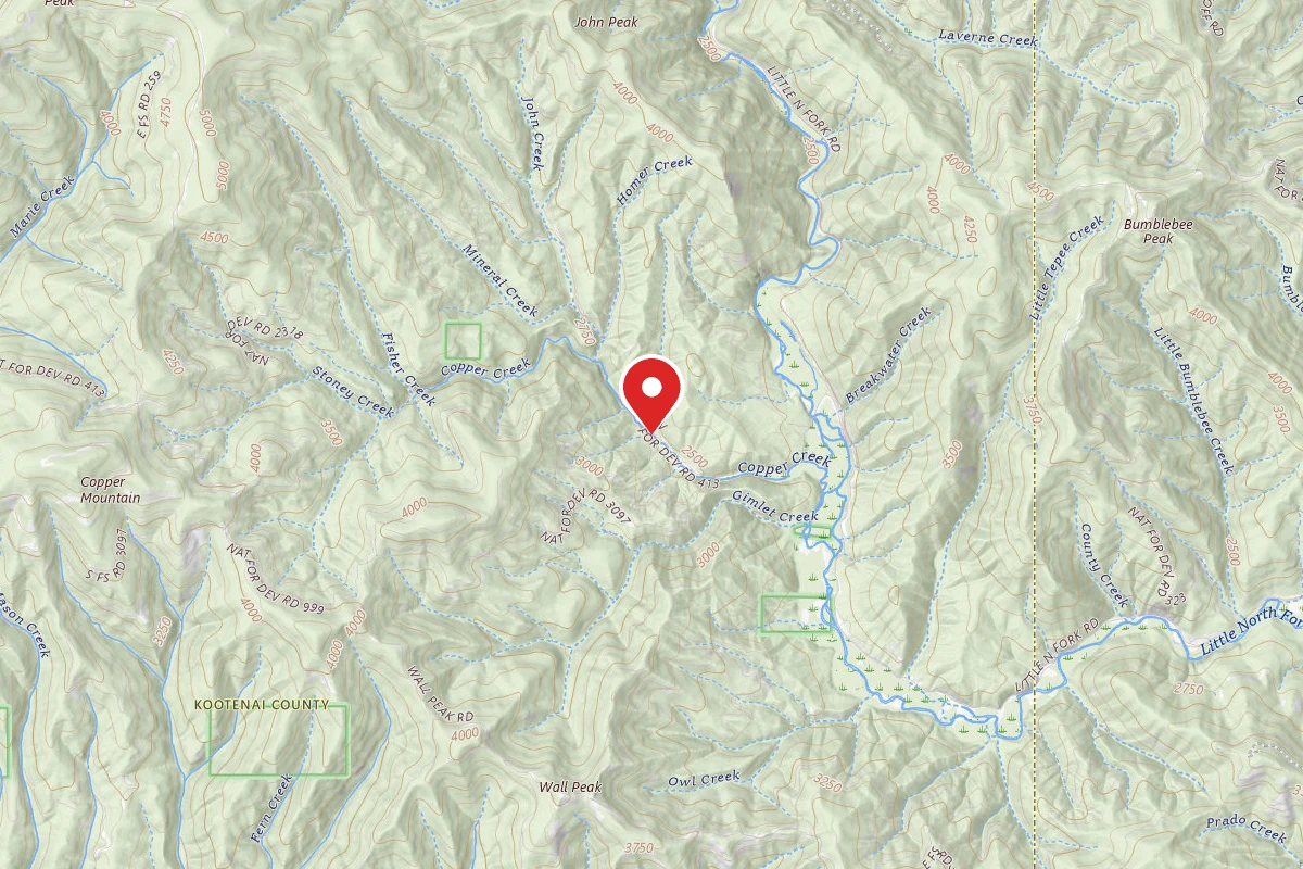 Idaho Panhandle Dispersed Campsite RD 413 SITE 8
