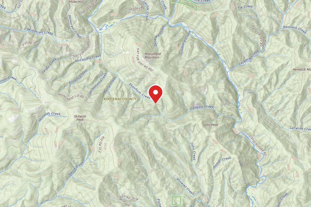 Idaho Panhandle Dispersed Campsite RD 434 SITE 1