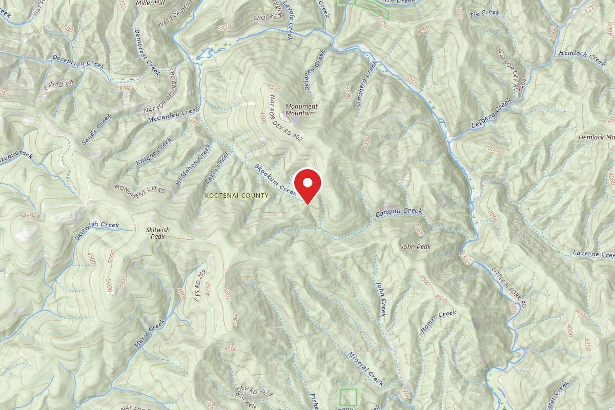 Idaho Panhandle Dispersed Campsite RD 434 SITE 2