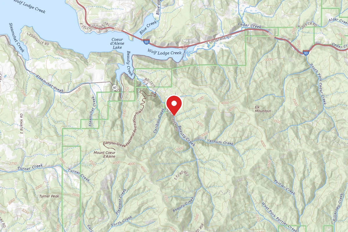 Idaho Panhandle Dispersed Campsite RD 438 SITE 1