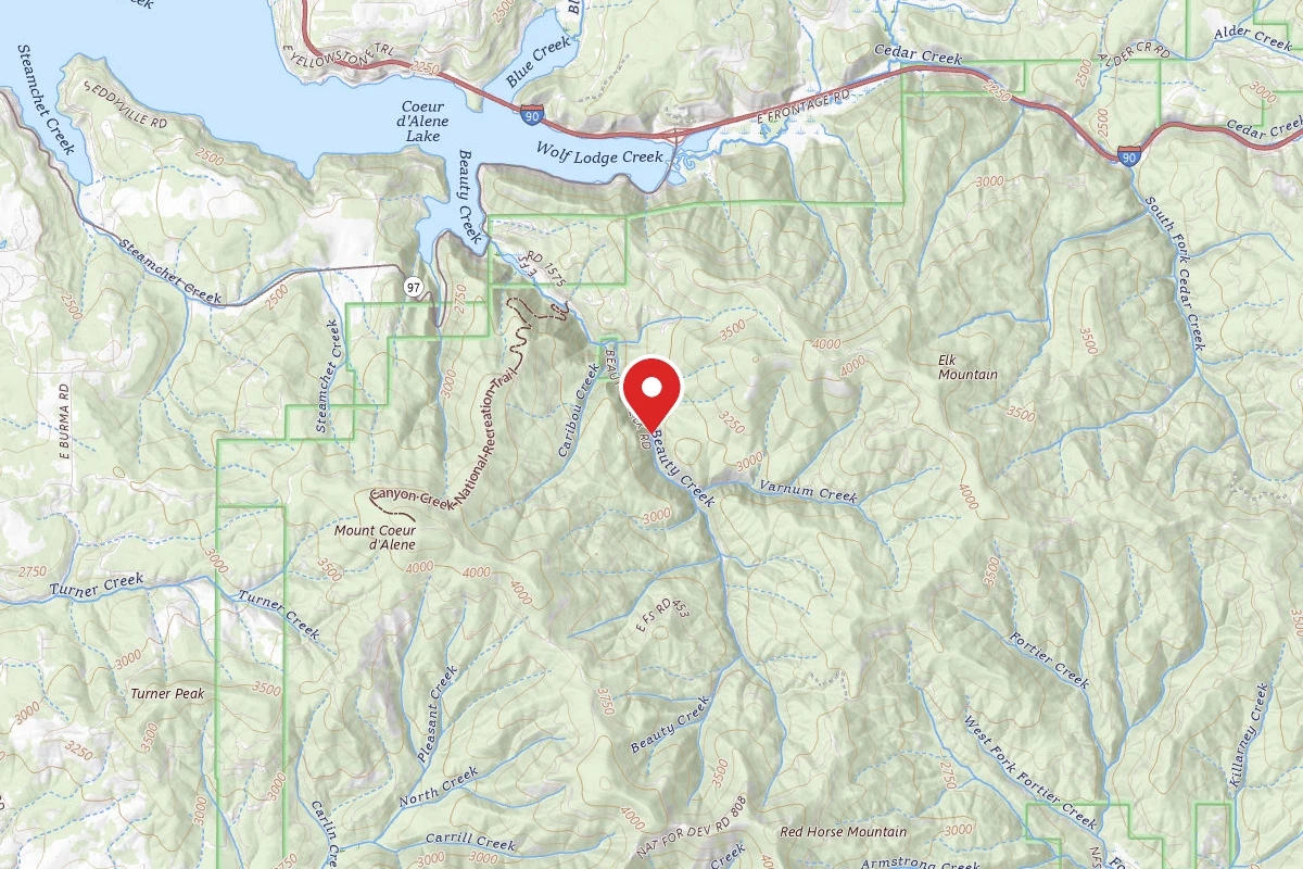 Idaho Panhandle Dispersed Campsite RD 438 SITE 3A
