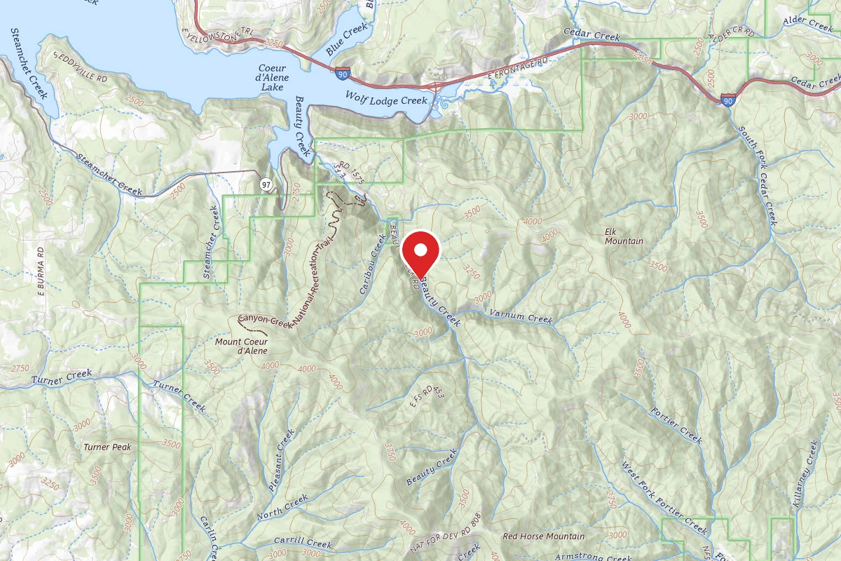 Idaho Panhandle Dispersed Campsite RD 438 SITE 3B