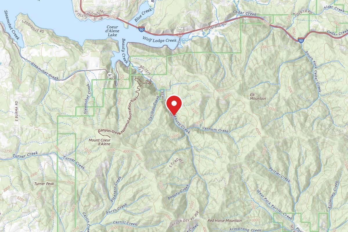 Idaho Panhandle Dispersed Campsite RD 438 SITE C