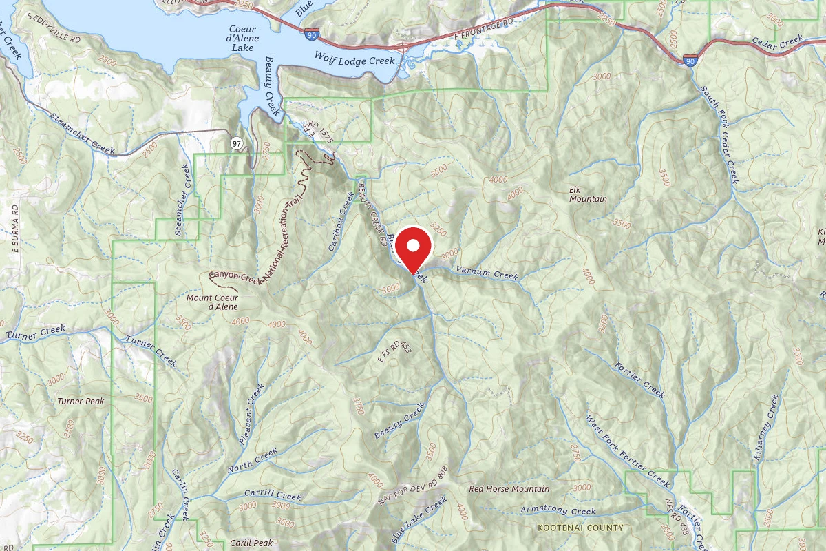 Idaho Panhandle Dispersed Campsite RD 438 SITE 4