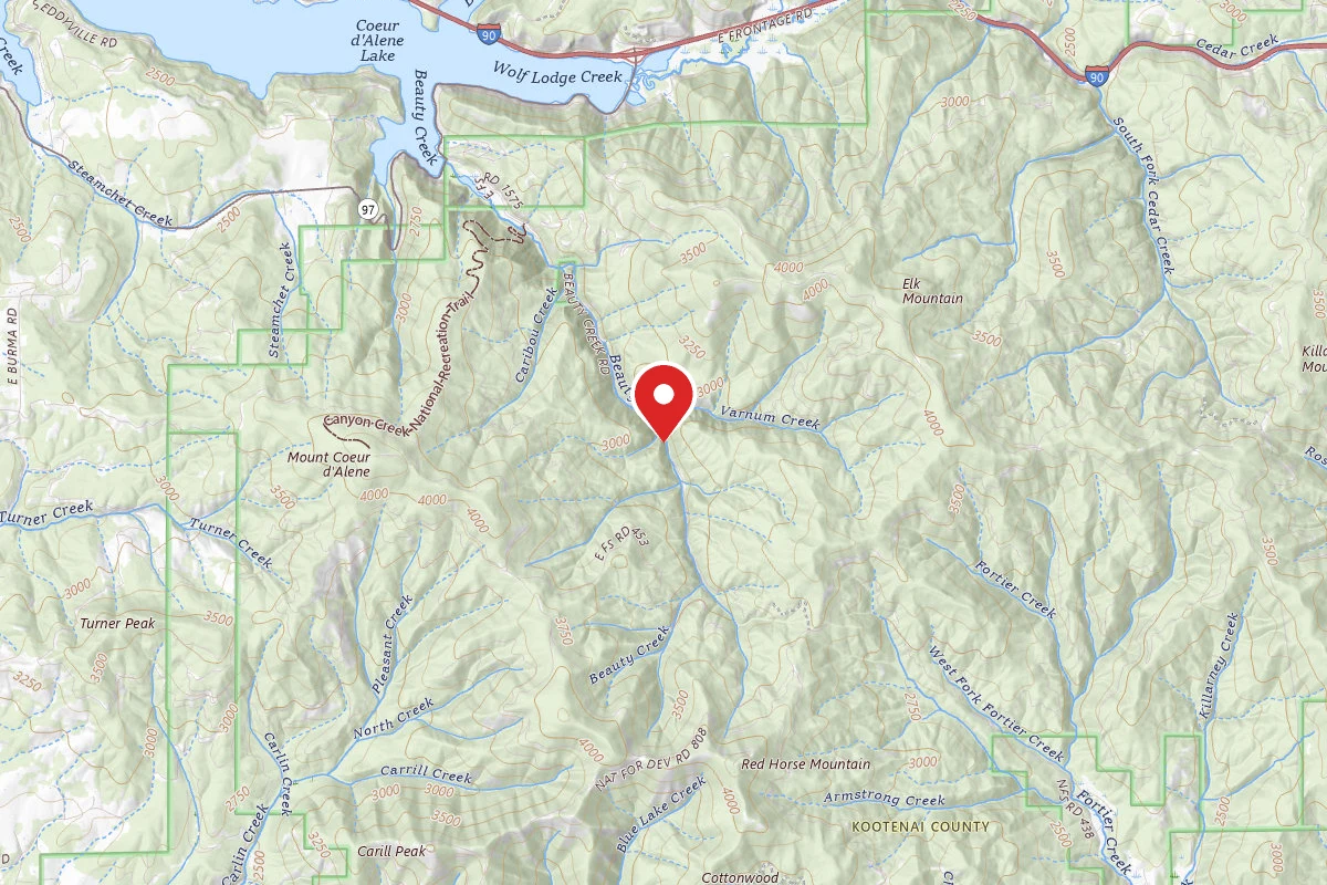 Idaho Panhandle Dispersed Campsite RD 438 SITE 5