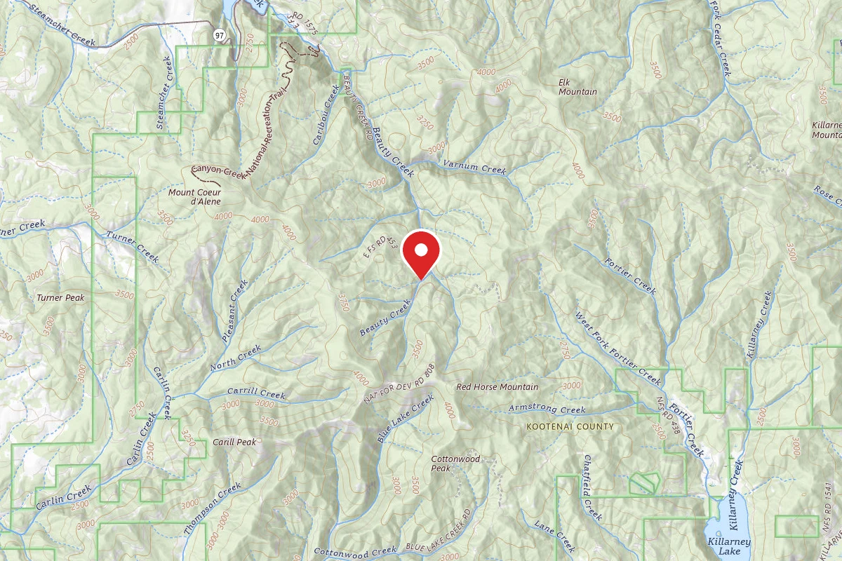 Idaho Panhandle Dispersed Campsite RD 438 SITE 6A