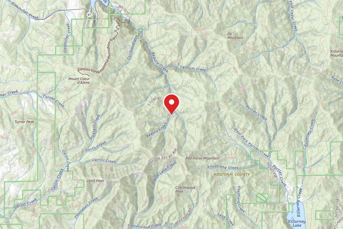 Idaho Panhandle Dispersed Campsite RD 438 SITE 6B