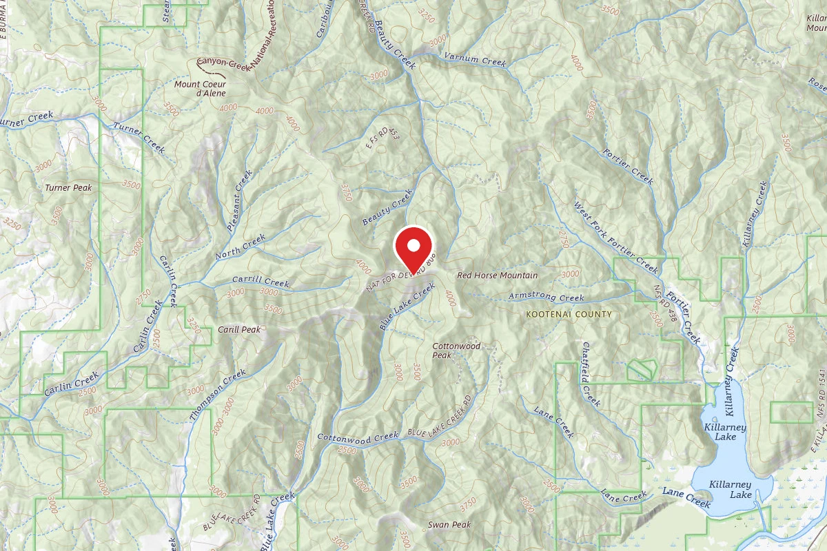 Idaho Panhandle Dispersed Campsite RD 439 SITE 4