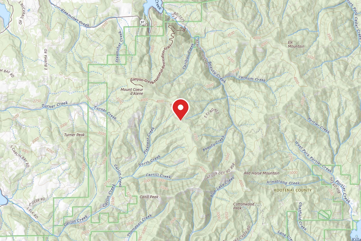Idaho Panhandle Dispersed Campsite RD 439 SITE 1