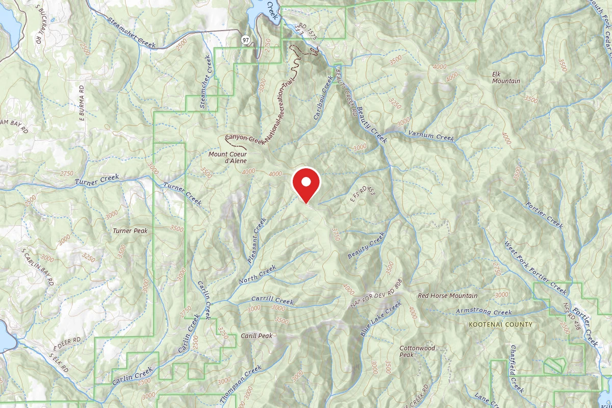Idaho Panhandle Dispersed Campsite RD 439 SITE 3