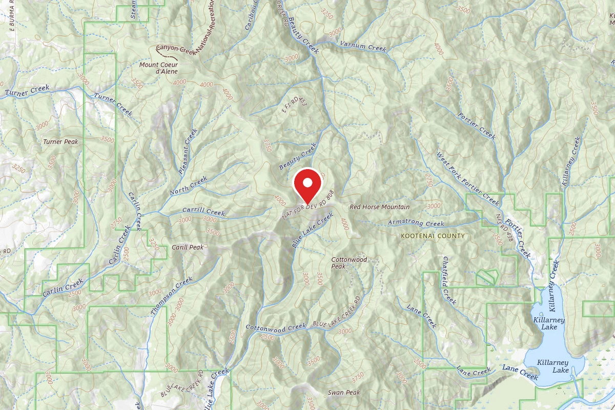 Idaho Panhandle Dispersed Campsite RD 439 SITE 5