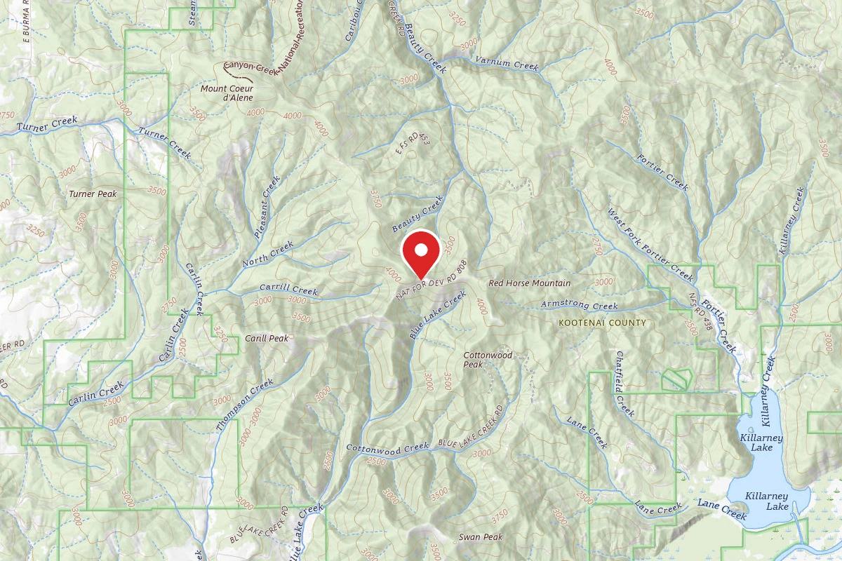 Idaho Panhandle Dispersed Campsite RD 439 SITE 8