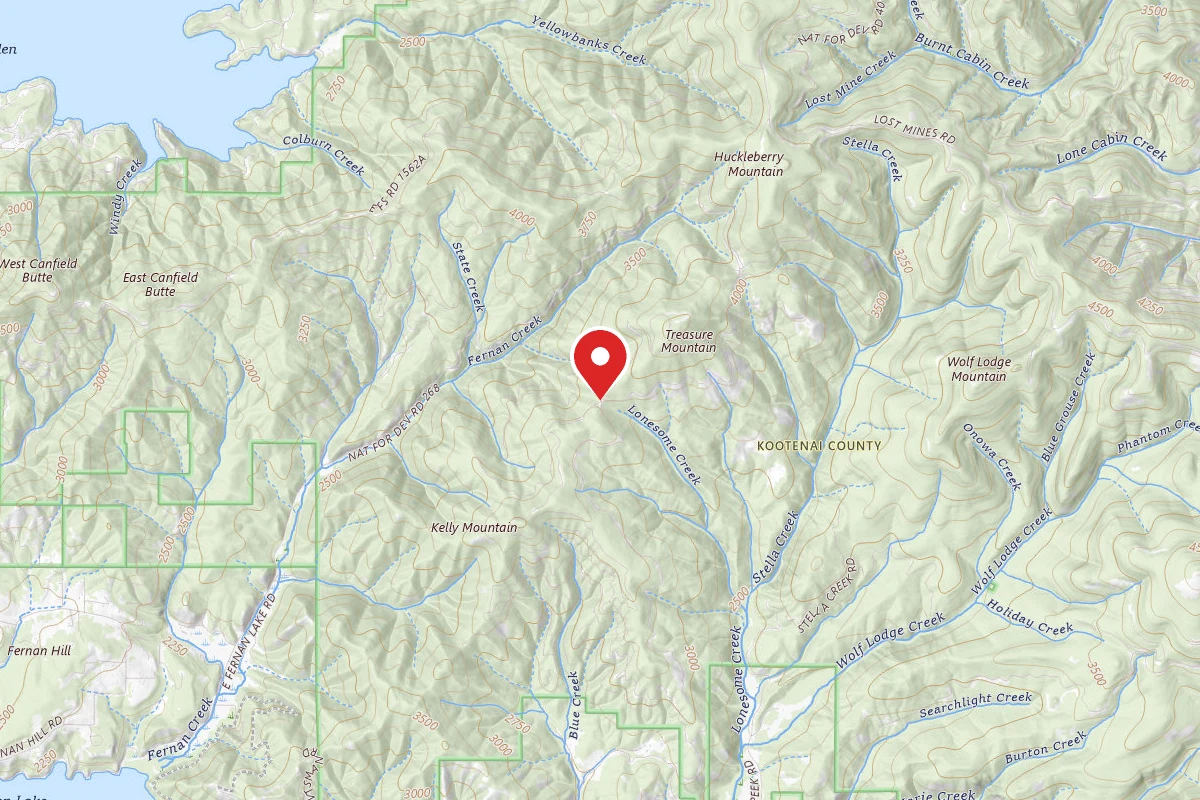 Idaho Panhandle Dispersed Campsite RD 499 SITE 4