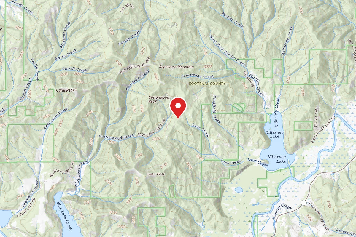 Idaho Panhandle Dispersed Campsite RD 614 SITE 5