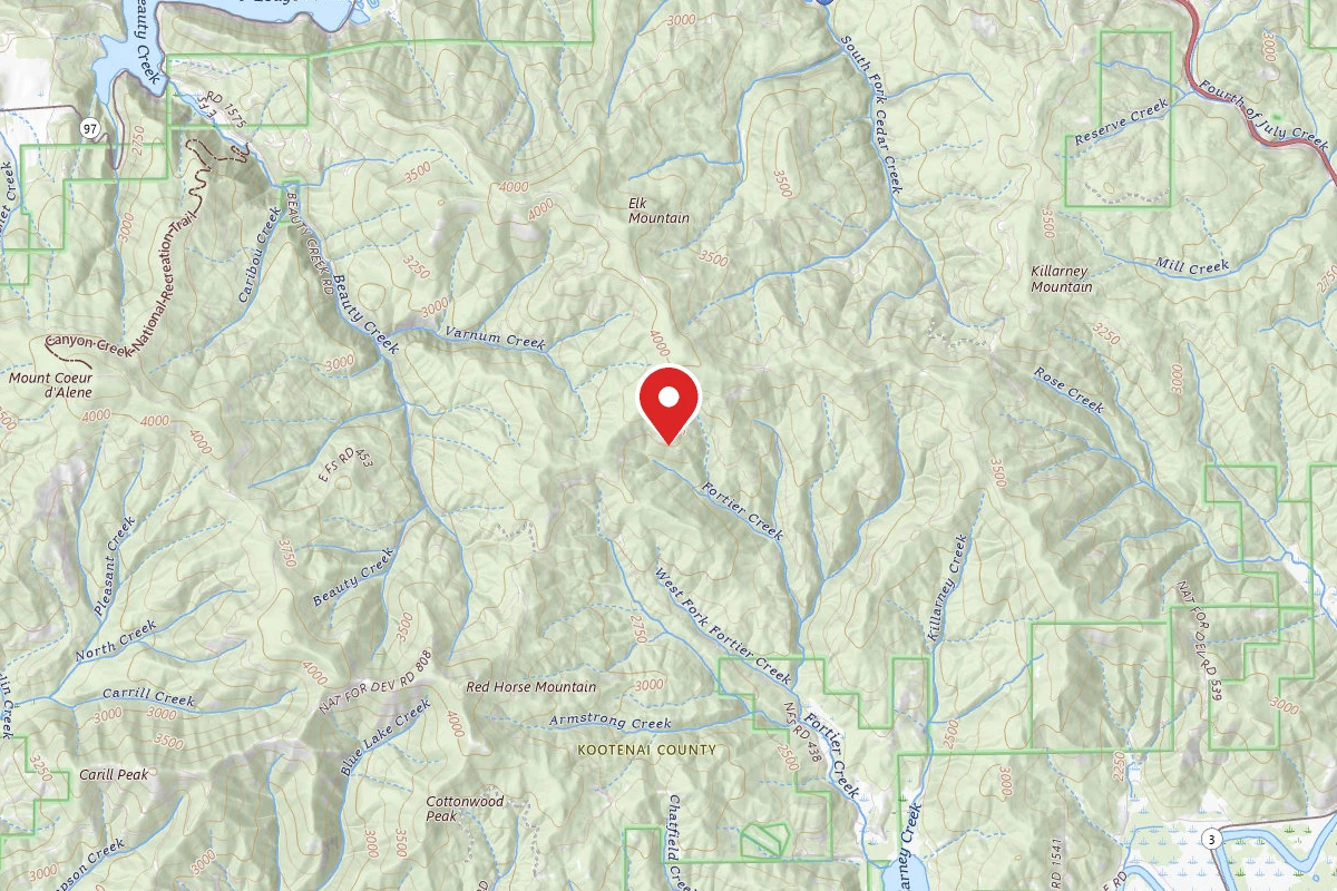 Idaho Panhandle Dispersed Campsite RD 614 SITE 7