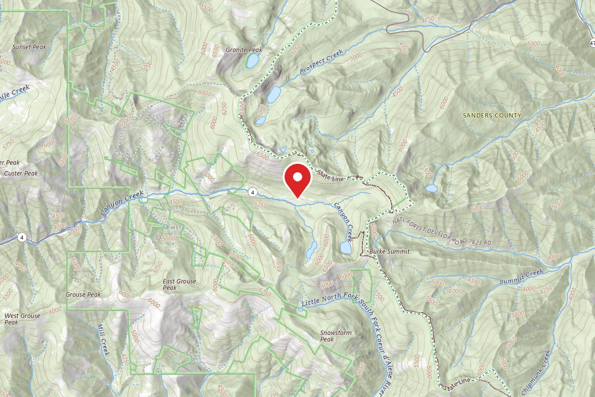 Idaho Panhandle Dispersed Campsite RD 7623 SITE 3
