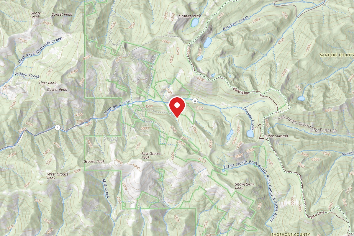 Idaho Panhandle Dispersed Campsite RD 7623 SITE 4