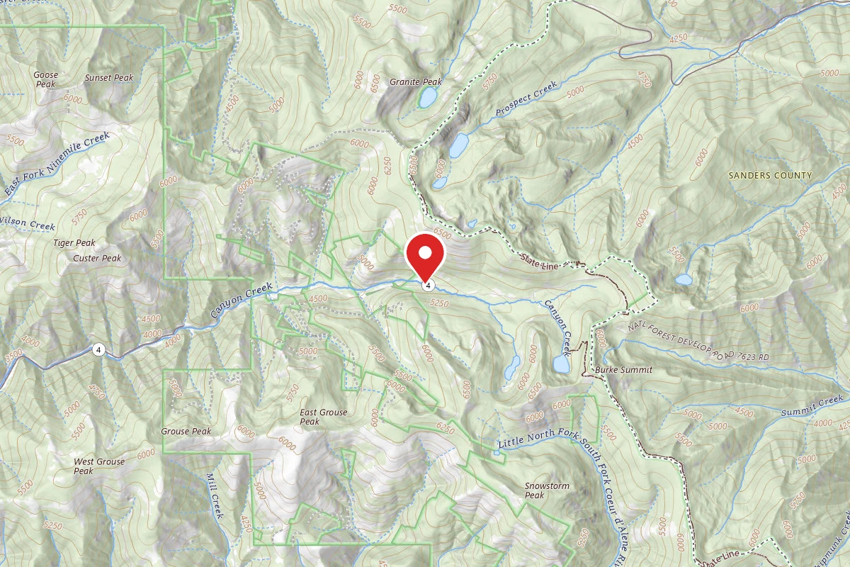 Idaho Panhandle Dispersed Campsite RD 7623 SITE 5