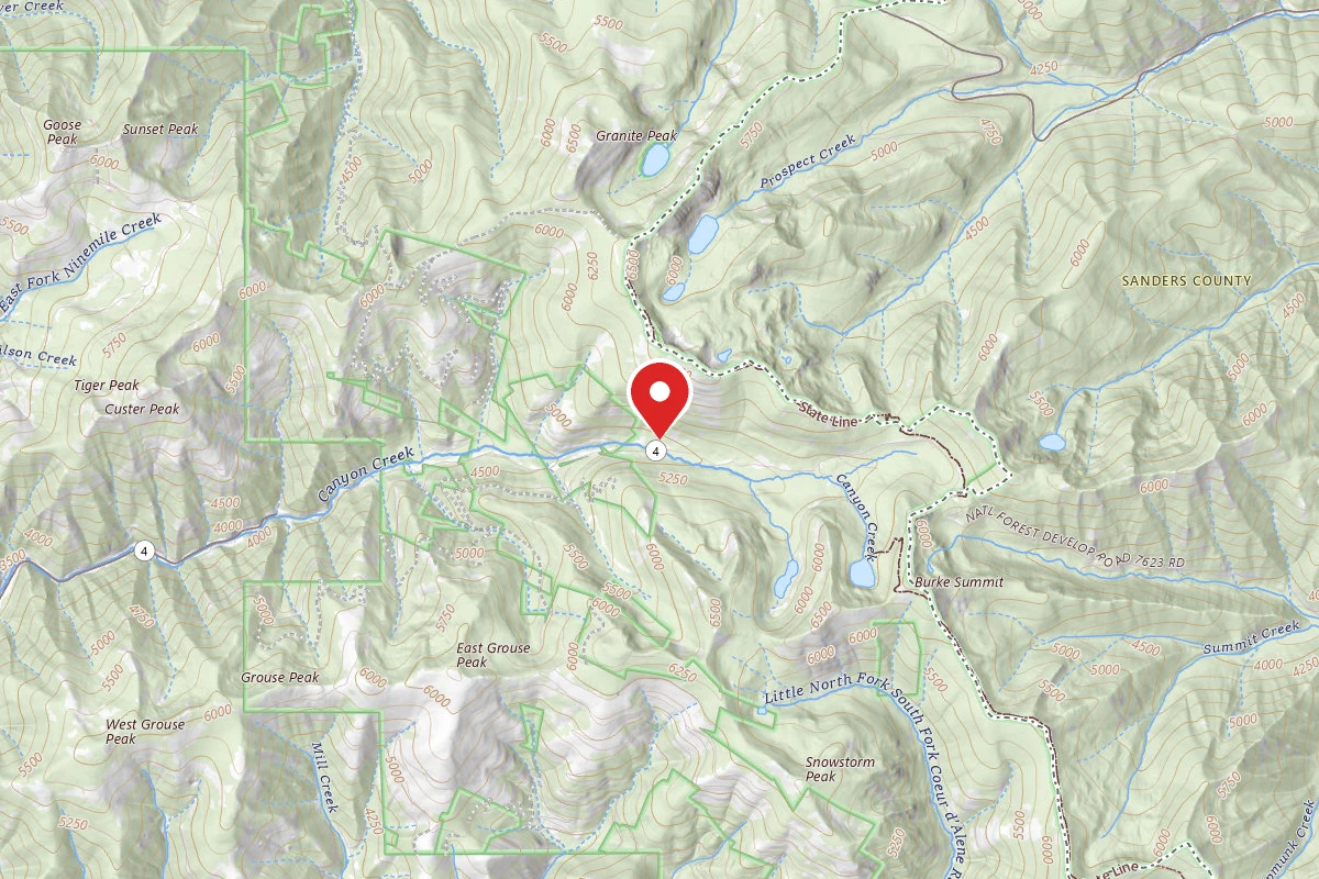 Idaho Panhandle Dispersed Campsite RD 7623 SITE 6