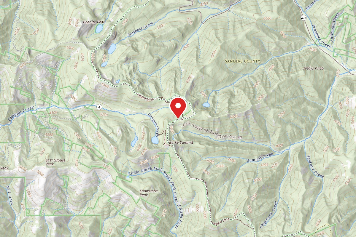 Idaho Panhandle Dispersed Campsite RD 7623 SITE 1