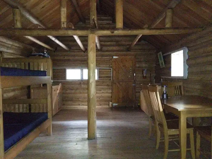 Racetrack Cabin — Interior facing out