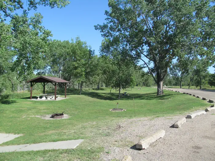 Downstream Campground (nd) — Loop 4 Downstream Campground Shelter along the Missouri River
