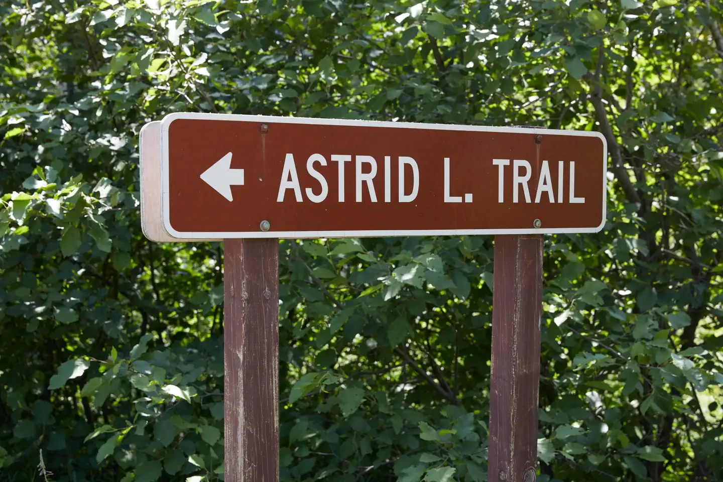 Jeanette Lake — Sign pointing to Astrid Lake Trailhead