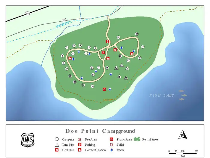 Doe Point Campground — Doe Point Campground Map