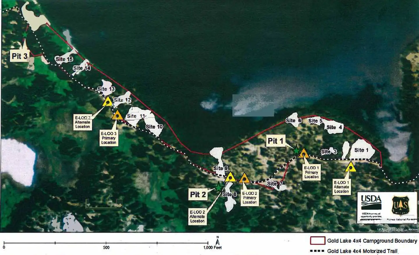 Gold Lake 4x4 Campground — Map view of Gold Lake 4X4 Campground