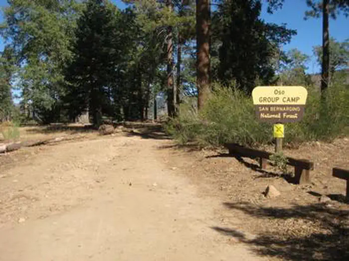 Oso Group Campground — Road leading to the Oso Group Campground Sign