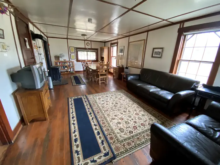 Monture Guard Station Cabin — Monture Guard Station Cabin Interior Entrance and Living Room.