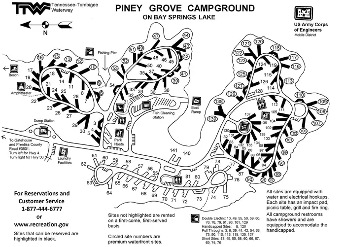 Piney Grove — Piney Grove Campground Map