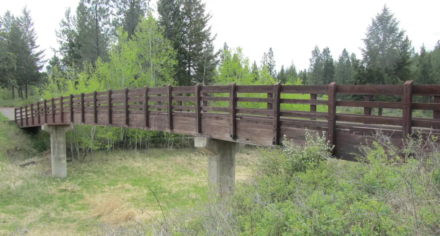 Rexford Bench Campground — Trail Bridge from Boat Ramp to Beach