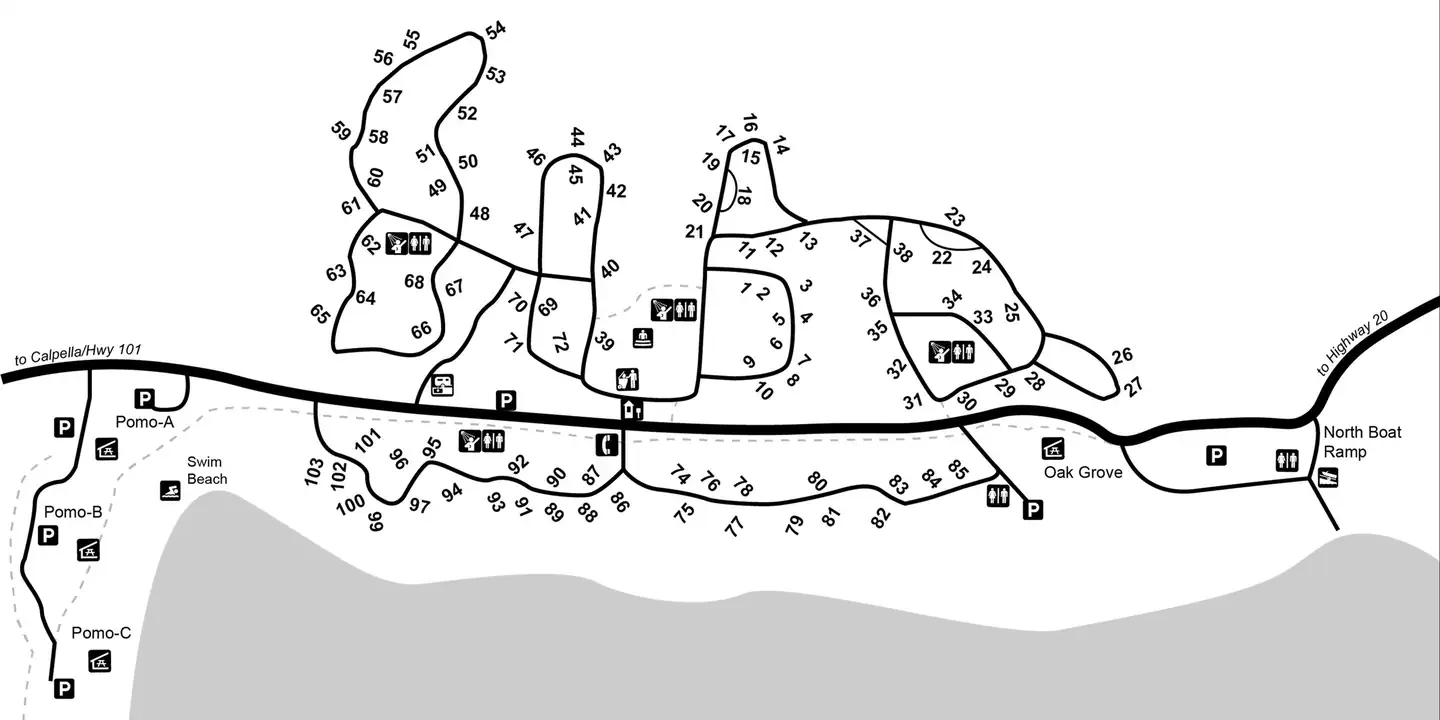 Kyen Campground And Oak Grove Day Use Area — Kyen Campground Map