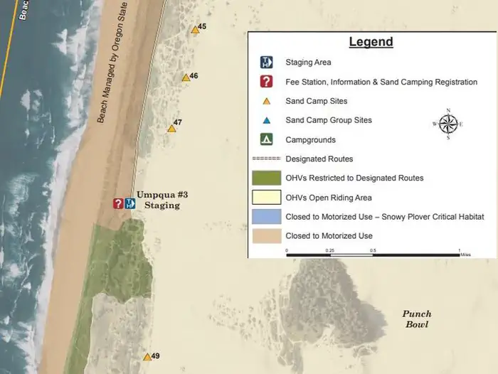 Umpqua Sand Camping — UMPQUA 3 SAND CAMPING MAP