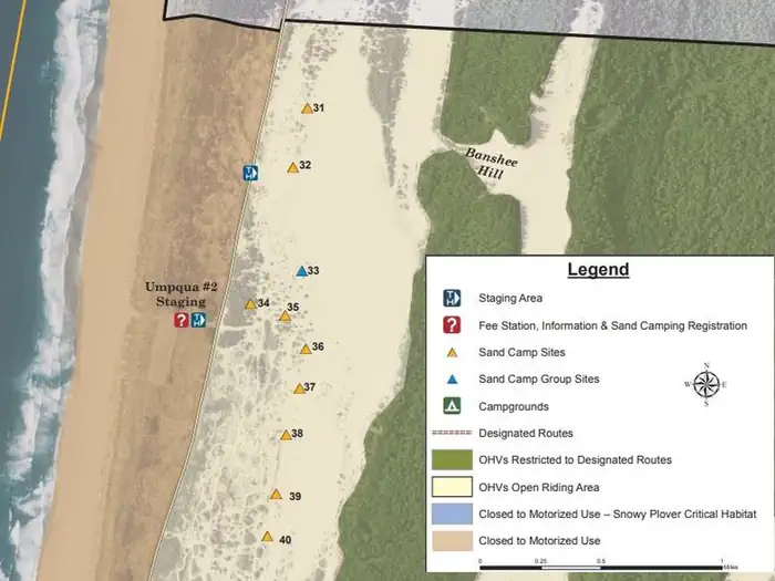 Umpqua Sand Camping — UMPQUA 2 SAND CAMPING MAP