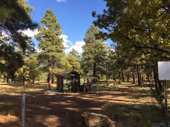 Little Elden Springs Horsecamp — Little Elden Springs Horse Camp restroom building.