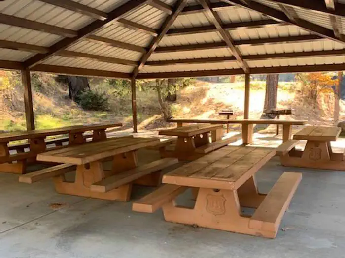Pigeon Point Group Campground β Picnic tables under shelter