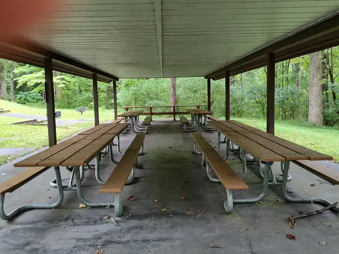 Cosby Picnic Pavilion — Sheltered tables