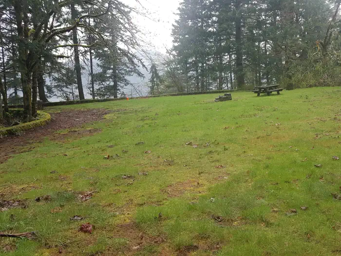 Eagle Creek Overlook Group Campground — Overlook grassy play and picnic area