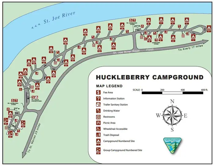 Huckleberry Campground — Map