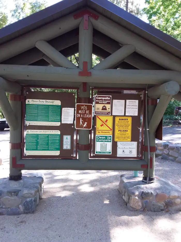 Manzanita Campground — Manzanita Campground info board