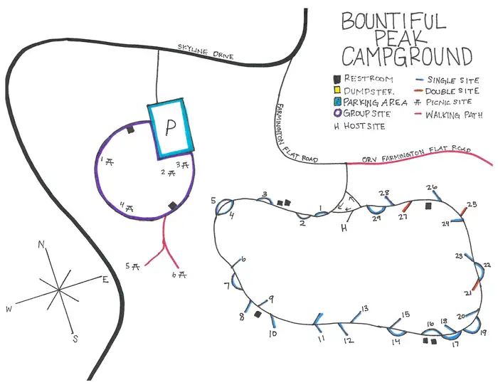 Bountiful Peak Campground — Campground Map