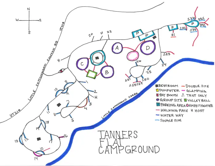 Tanners Flat — Campground Map