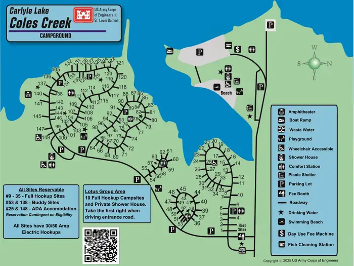 Coles Creek Recreation Area — Coles Creek Campground Map