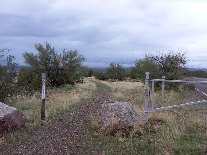 Grapevine Group Campground — Grapevine trailhead between two large rocks