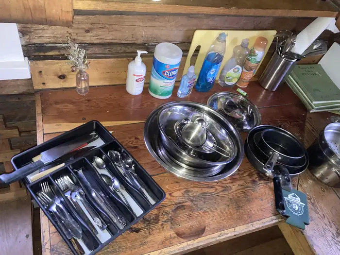 Moose Lake Cabin — Cooking supplies