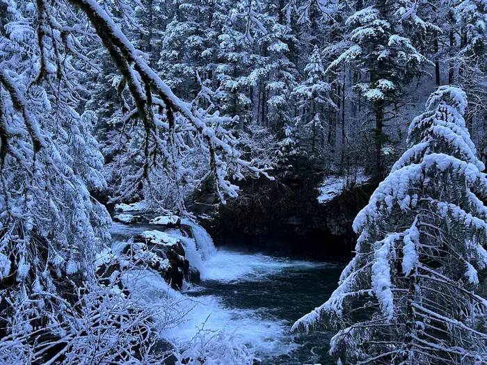 Sunset Falls Campground — Winter at Sunset Falls