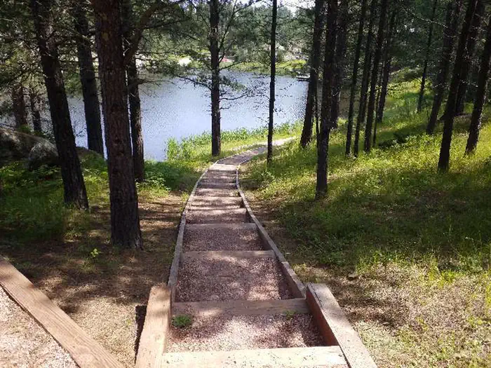 Bismarck Lake Campground — Steps leading down to lake